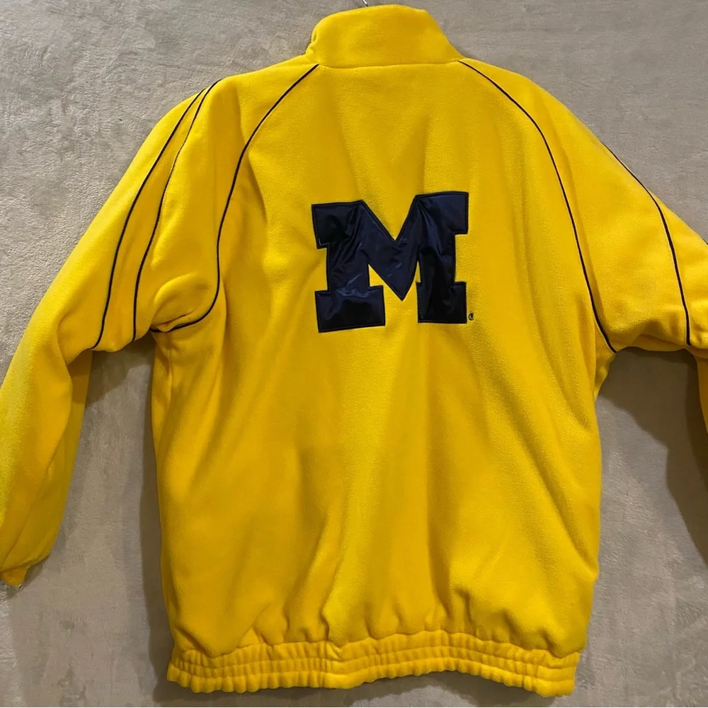 Michigan Jacket Men’s XL Blue Yellow FullZip Reversible GIII University